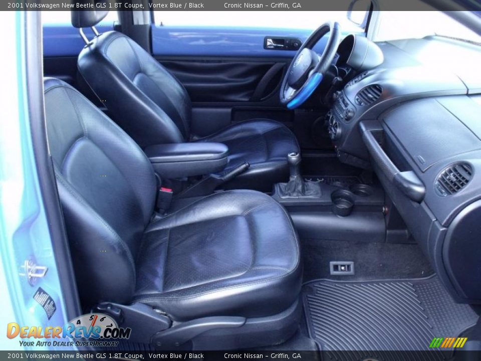 2001 Volkswagen New Beetle GLS 1.8T Coupe Vortex Blue / Black Photo #12