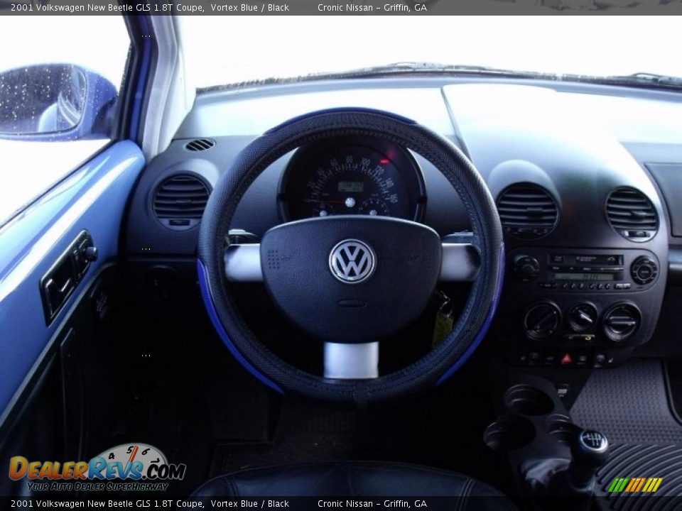2001 Volkswagen New Beetle GLS 1.8T Coupe Vortex Blue / Black Photo #15