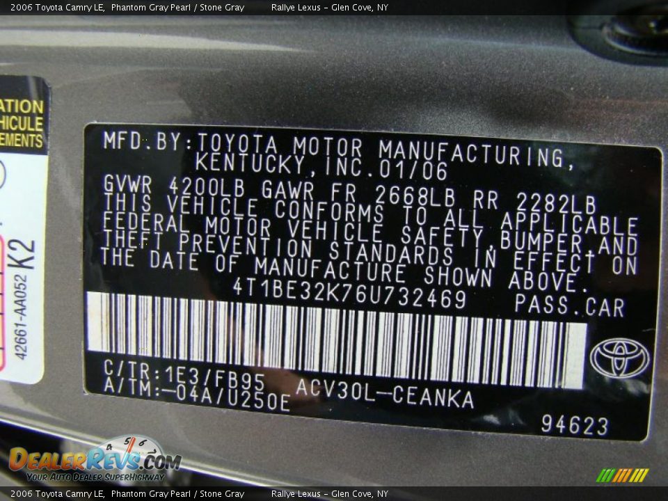 2006 Toyota Camry LE Phantom Gray Pearl / Stone Gray Photo #15