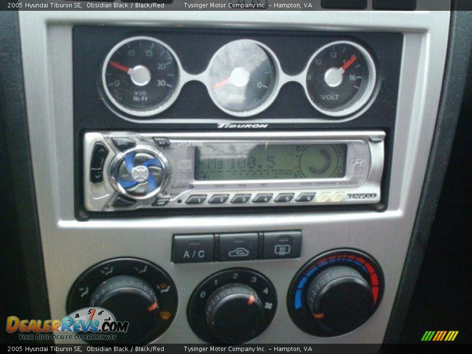 2005 Hyundai Tiburon SE Obsidian Black / Black/Red Photo #7