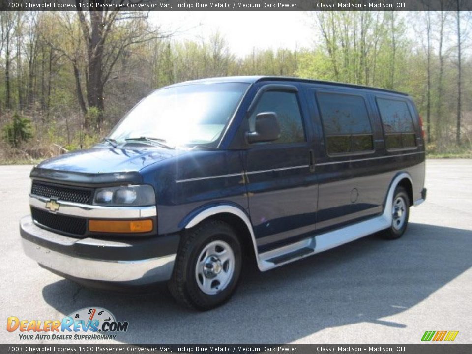 2003 Chevrolet Express 1500 Passenger Conversion Van Indigo Blue Metallic / Medium Dark Pewter Photo #1