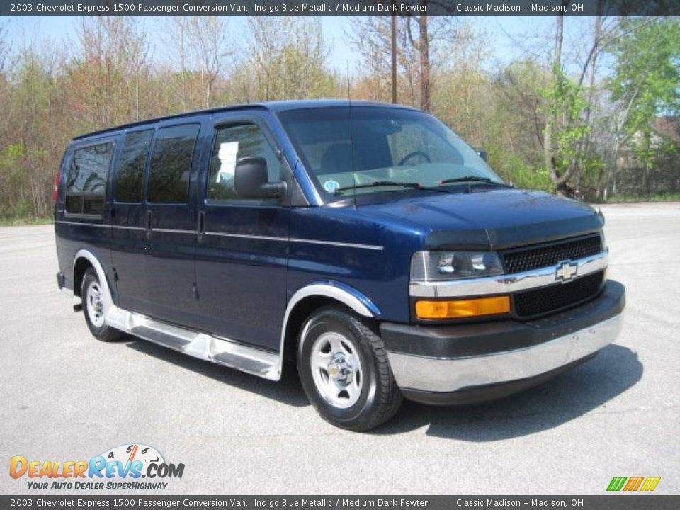 2003 Chevrolet Express 1500 Passenger Conversion Van Indigo Blue Metallic / Medium Dark Pewter Photo #3