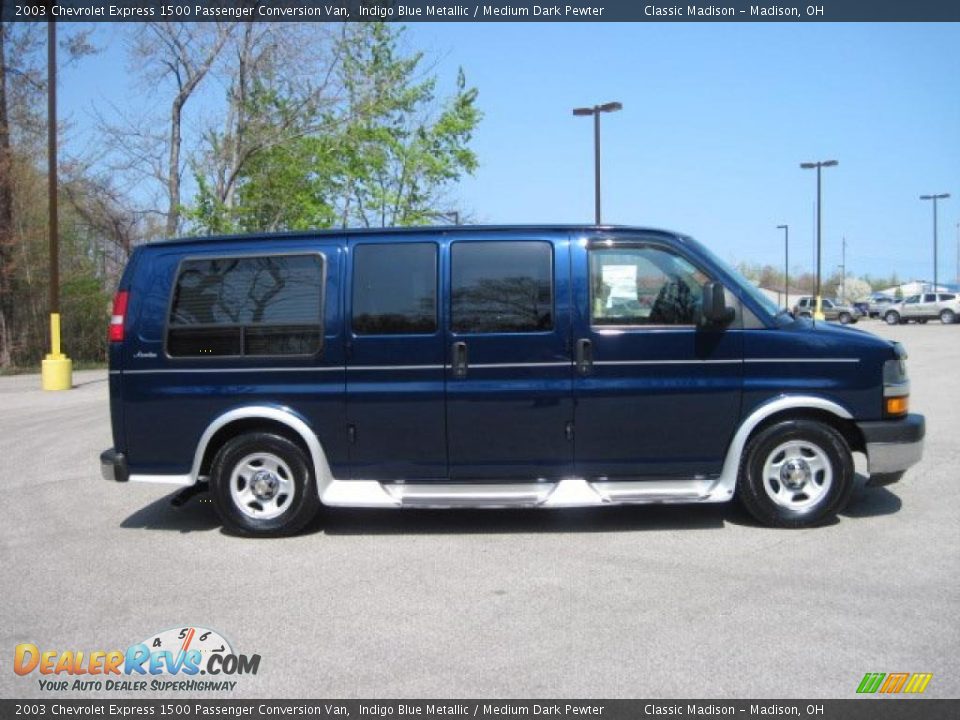 2003 Chevrolet Express 1500 Passenger Conversion Van Indigo Blue Metallic / Medium Dark Pewter Photo #4