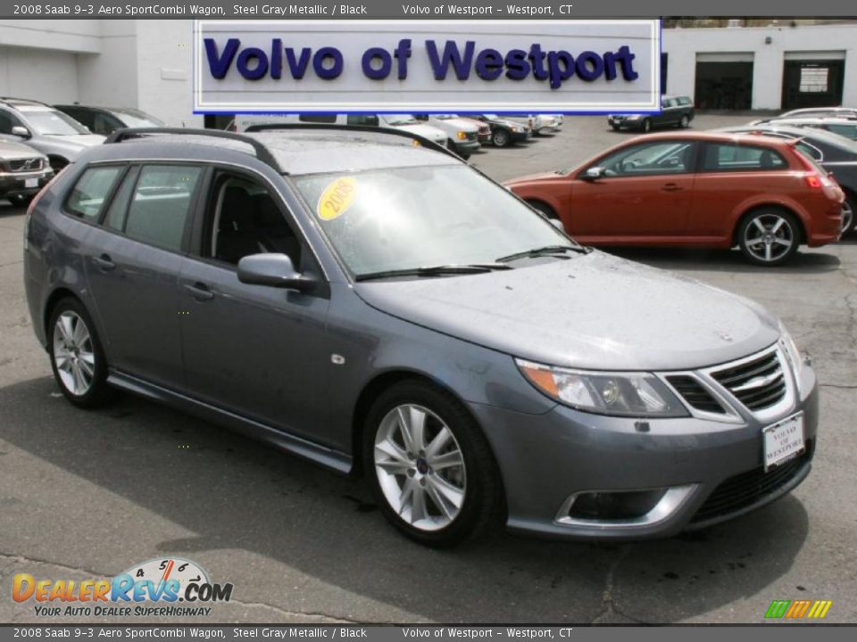 2008 Saab 9-3 Aero SportCombi Wagon Steel Gray Metallic / Black Photo #1