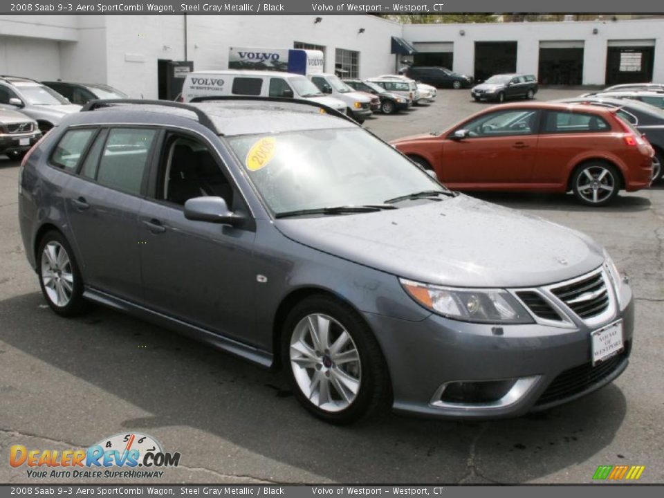 2008 Saab 9-3 Aero SportCombi Wagon Steel Gray Metallic / Black Photo #2