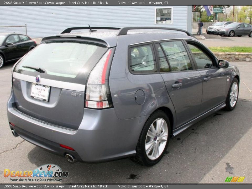 2008 Saab 9-3 Aero SportCombi Wagon Steel Gray Metallic / Black Photo #5