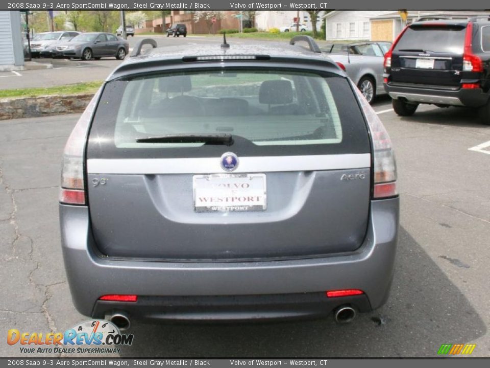 2008 Saab 9-3 Aero SportCombi Wagon Steel Gray Metallic / Black Photo #6