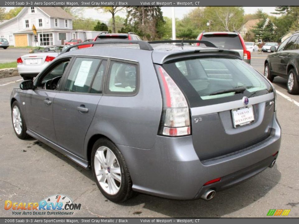 2008 Saab 9-3 Aero SportCombi Wagon Steel Gray Metallic / Black Photo #8