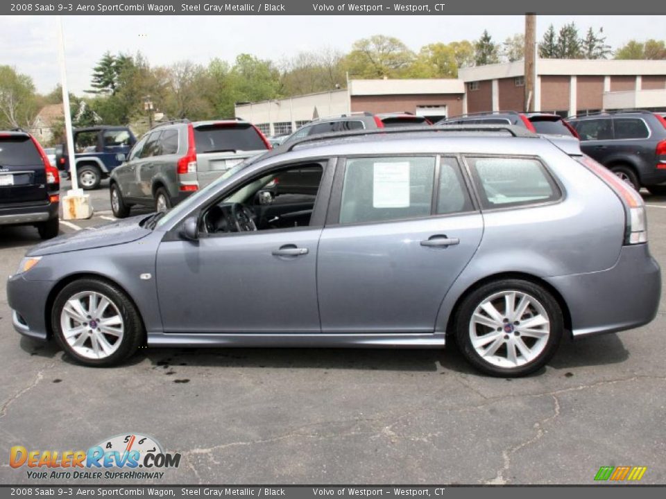 2008 Saab 9-3 Aero SportCombi Wagon Steel Gray Metallic / Black Photo #9