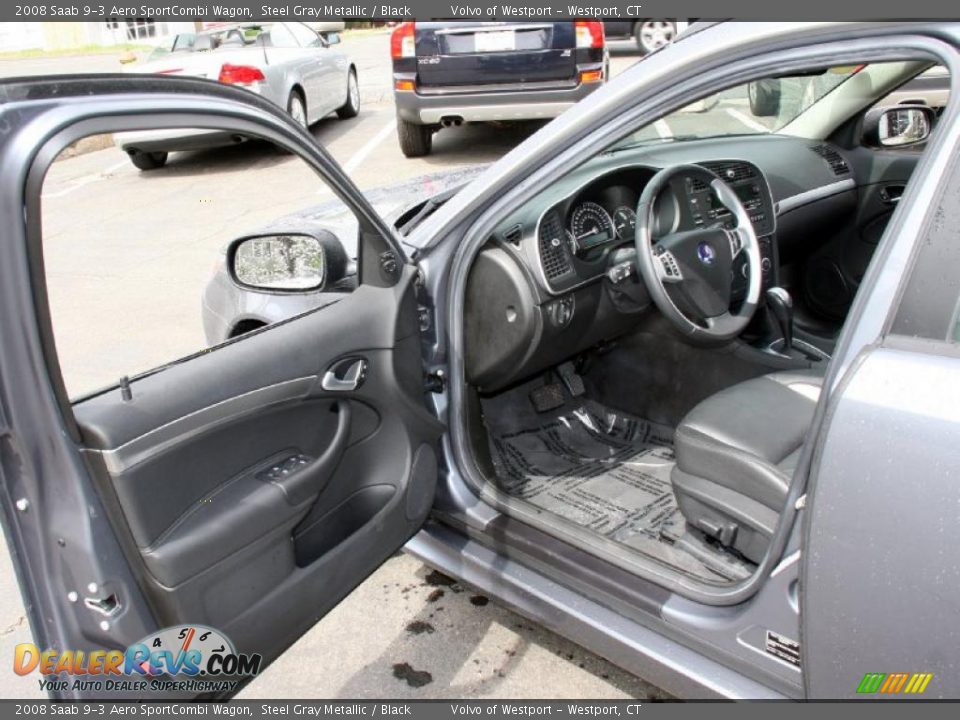 2008 Saab 9-3 Aero SportCombi Wagon Steel Gray Metallic / Black Photo #10