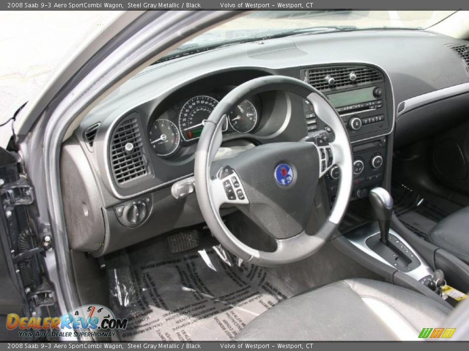 2008 Saab 9-3 Aero SportCombi Wagon Steel Gray Metallic / Black Photo #11