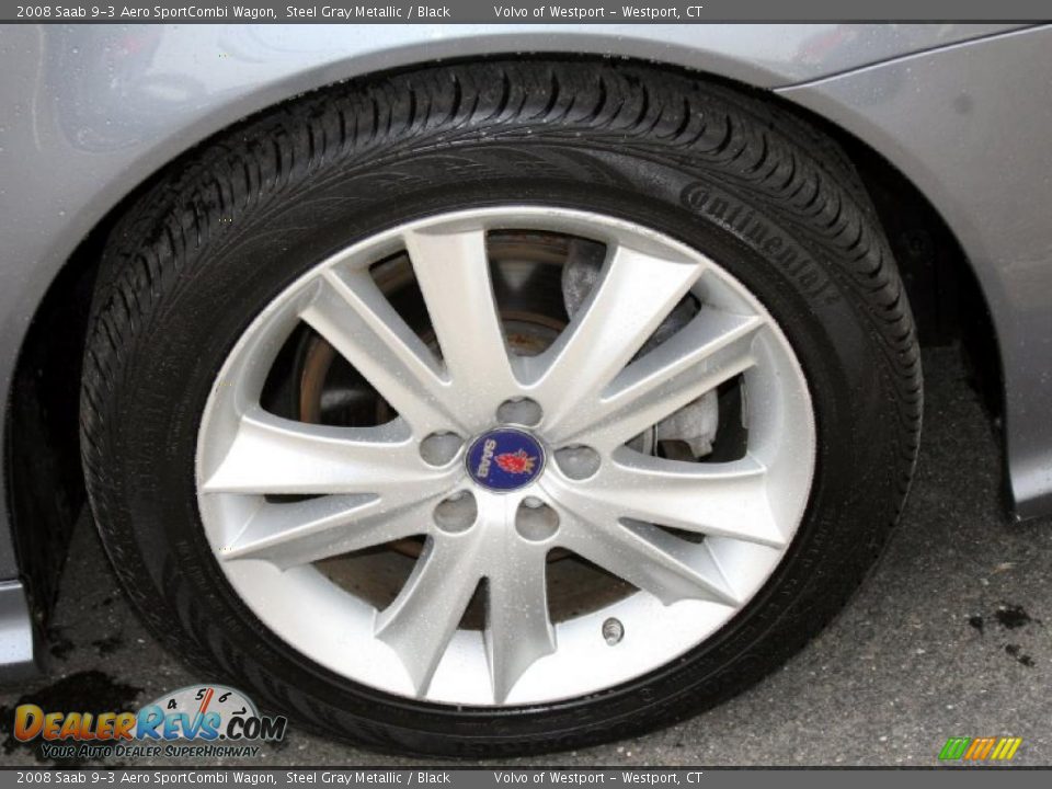 2008 Saab 9-3 Aero SportCombi Wagon Steel Gray Metallic / Black Photo #15