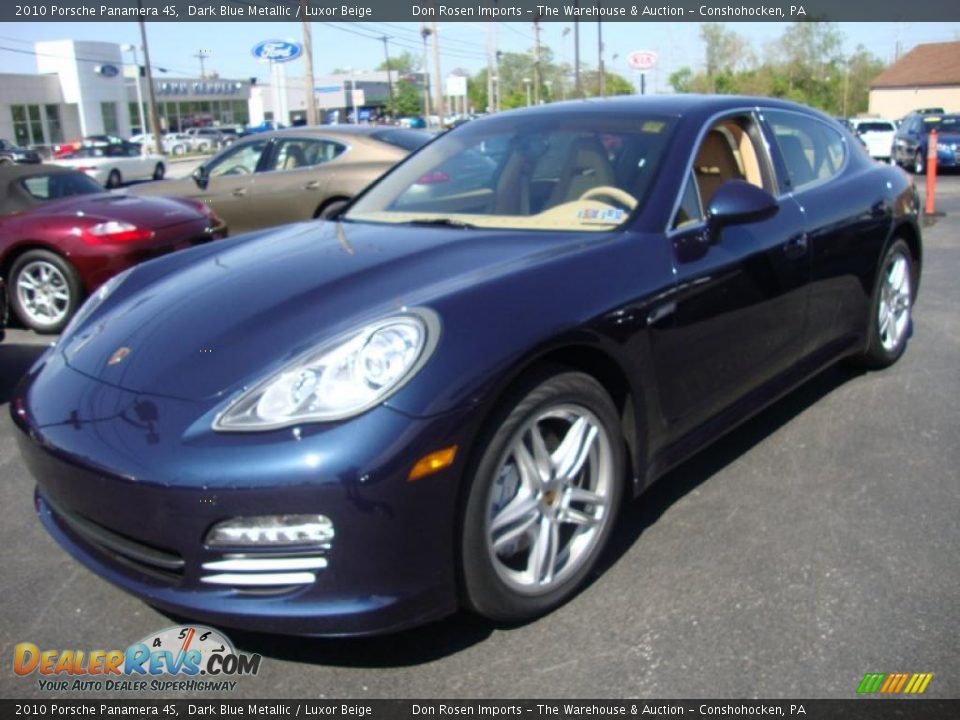 2010 Porsche Panamera 4S Dark Blue Metallic / Luxor Beige Photo #2