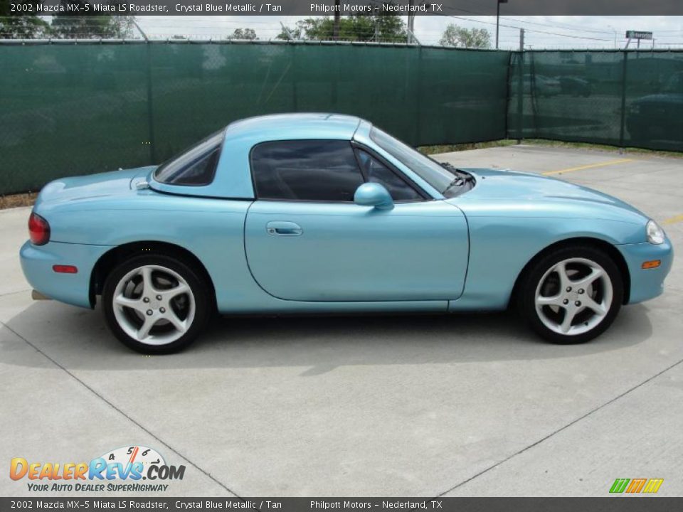 2002 Mazda MX-5 Miata LS Roadster Crystal Blue Metallic / Tan Photo #2