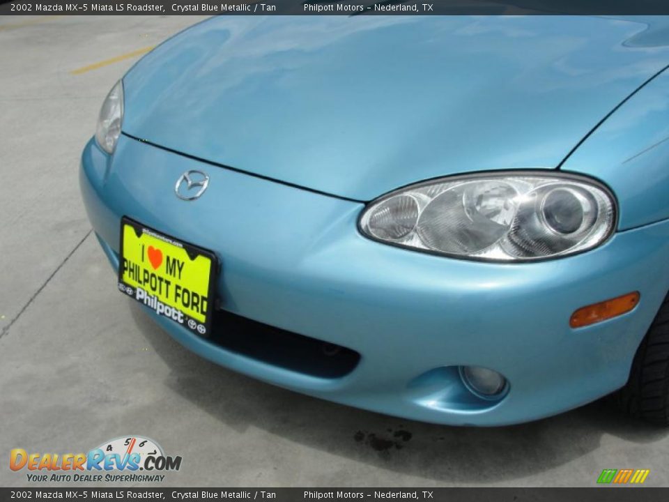 2002 Mazda MX-5 Miata LS Roadster Crystal Blue Metallic / Tan Photo #13