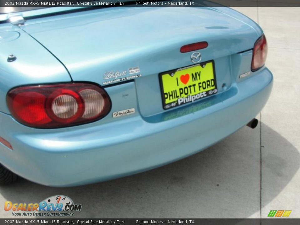 2002 Mazda MX-5 Miata LS Roadster Crystal Blue Metallic / Tan Photo #23