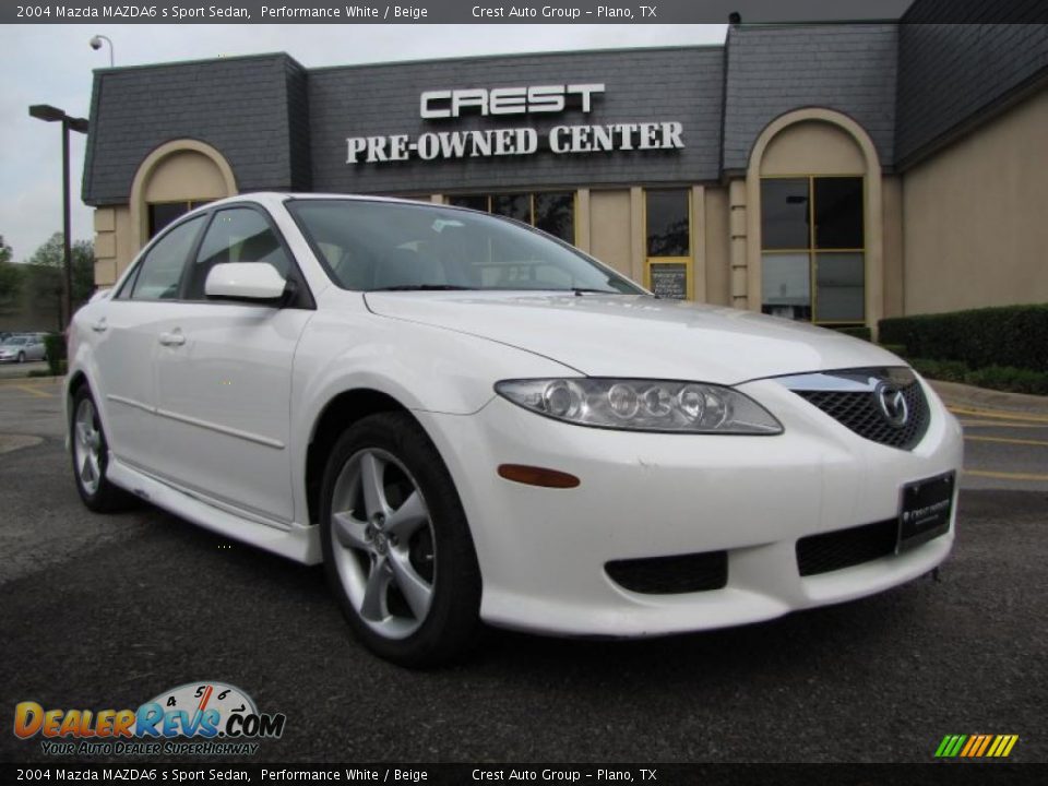 2004 Mazda MAZDA6 s Sport Sedan Performance White / Beige Photo #1