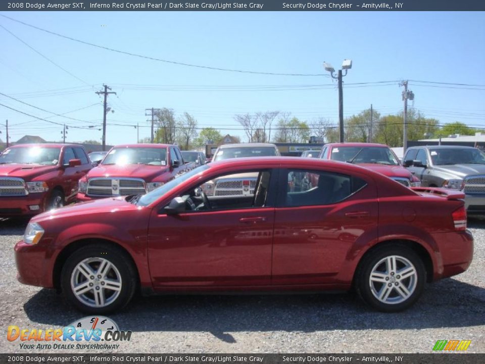2008 Dodge Avenger SXT Inferno Red Crystal Pearl / Dark Slate Gray/Light Slate Gray Photo #3