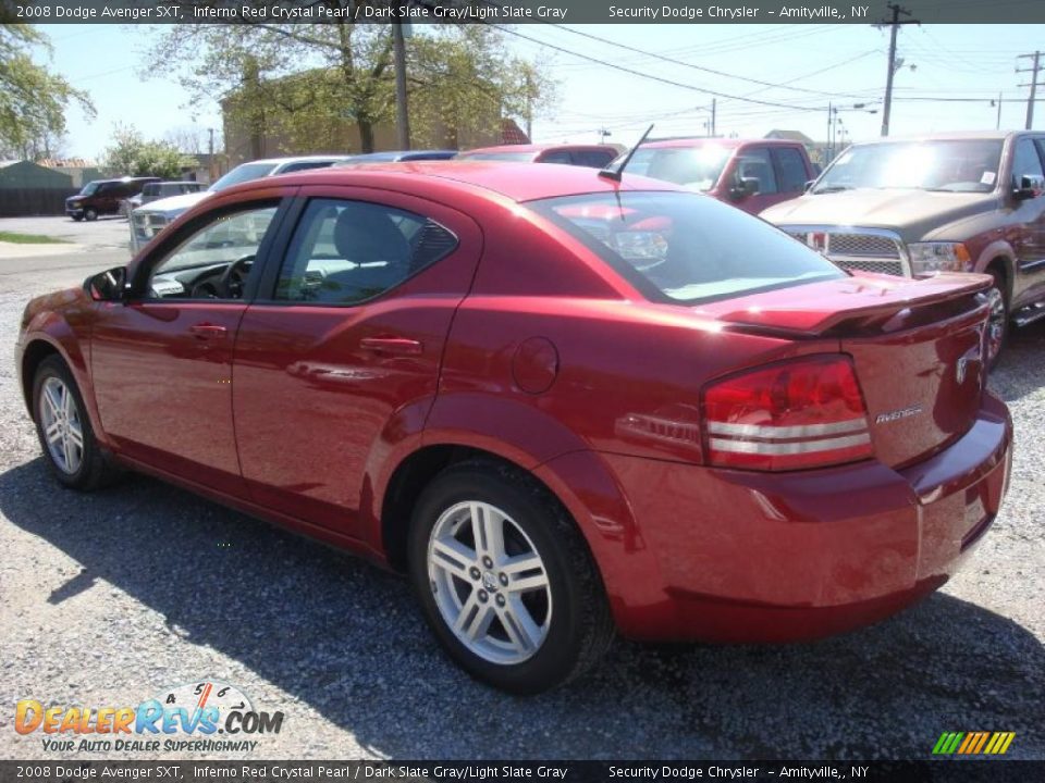 2008 Dodge Avenger SXT Inferno Red Crystal Pearl / Dark Slate Gray/Light Slate Gray Photo #4