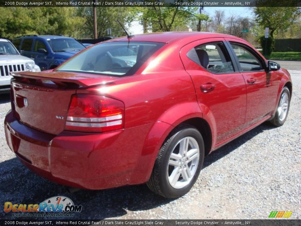 2008 Dodge Avenger SXT Inferno Red Crystal Pearl / Dark Slate Gray/Light Slate Gray Photo #5