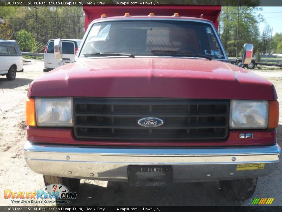 1988 Ford F350 XL Regular Cab Dump Truck Red / Grey Photo #1