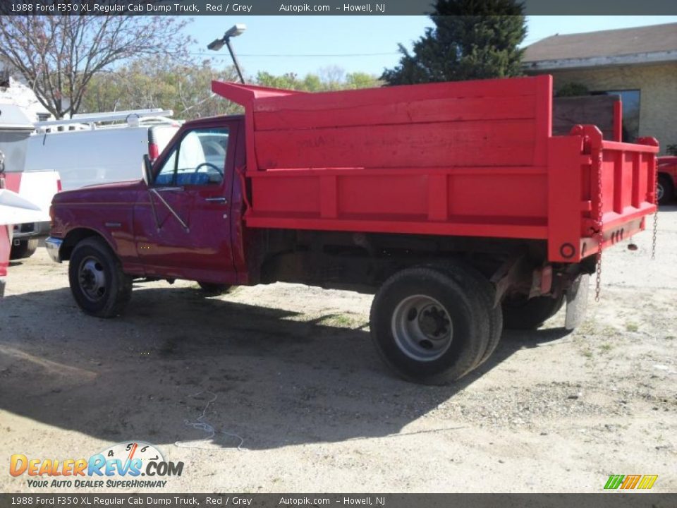 1988 Ford F350 XL Regular Cab Dump Truck Red / Grey Photo #7