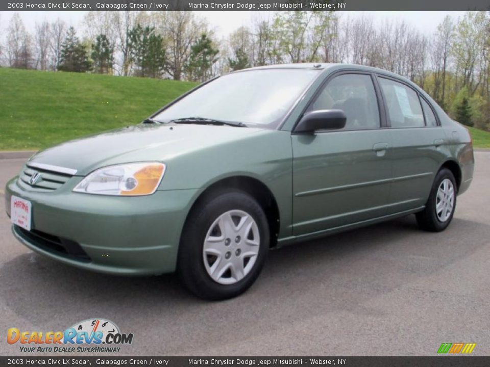 2003 Honda Civic LX Sedan Galapagos Green / Ivory Photo #1