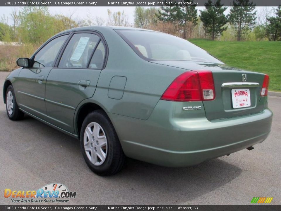 2003 Honda Civic LX Sedan Galapagos Green / Ivory Photo #3