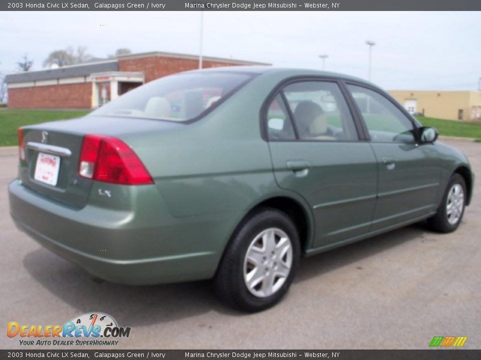2003 Honda Civic LX Sedan Galapagos Green / Ivory Photo #5