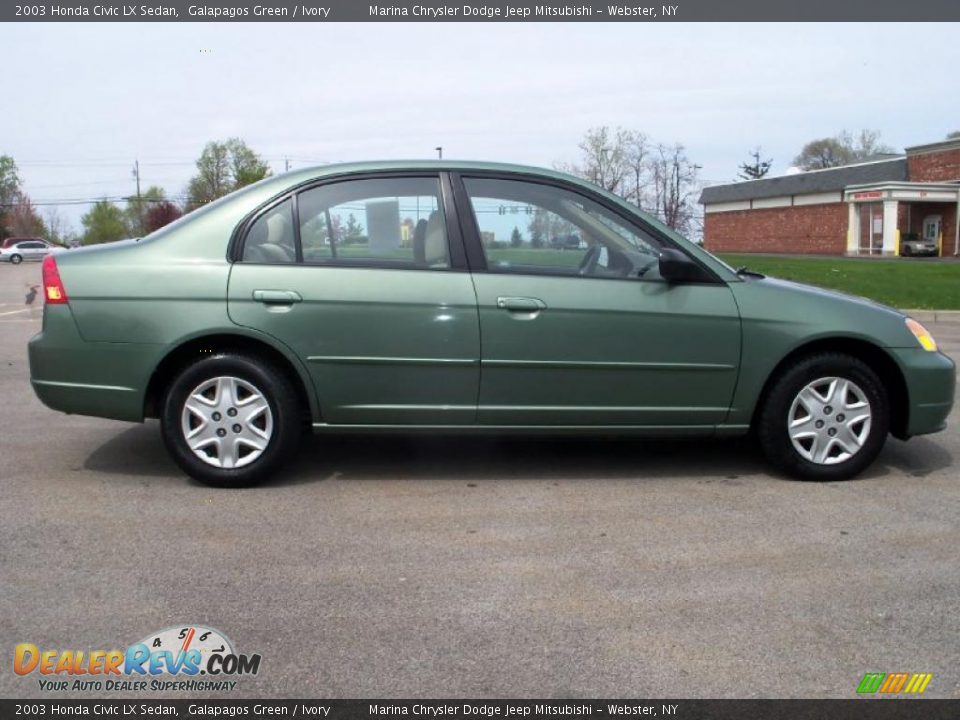 2003 Honda Civic LX Sedan Galapagos Green / Ivory Photo #6