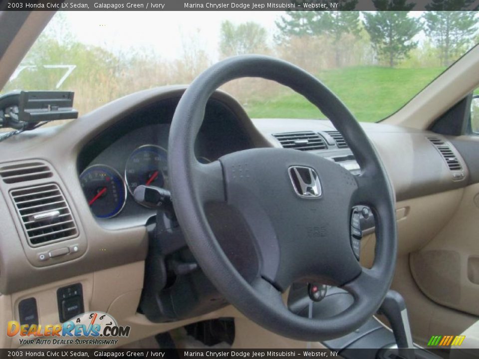 2003 Honda Civic LX Sedan Galapagos Green / Ivory Photo #10