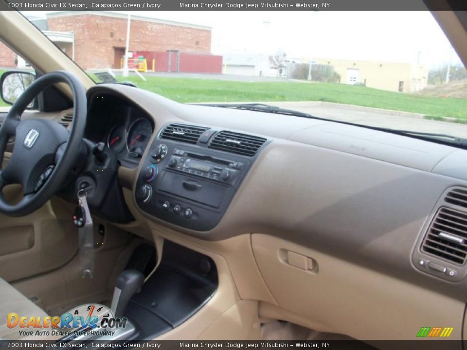 2003 Honda Civic LX Sedan Galapagos Green / Ivory Photo #18
