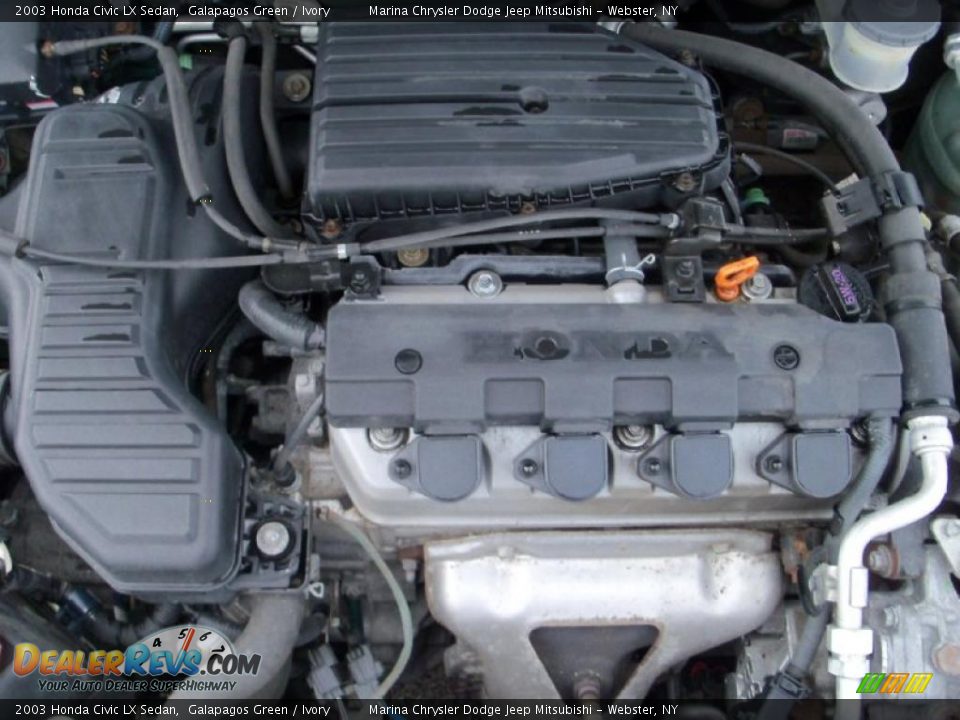 2003 Honda Civic LX Sedan Galapagos Green / Ivory Photo #21