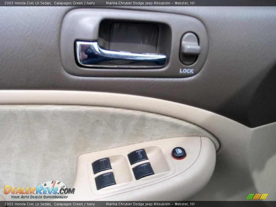 2003 Honda Civic LX Sedan Galapagos Green / Ivory Photo #22