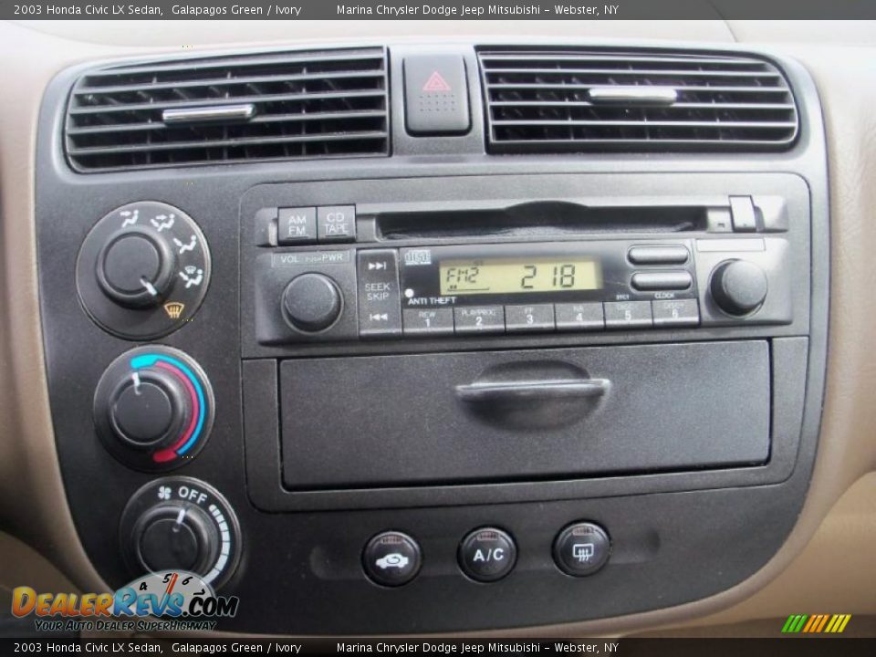 2003 Honda Civic LX Sedan Galapagos Green / Ivory Photo #24