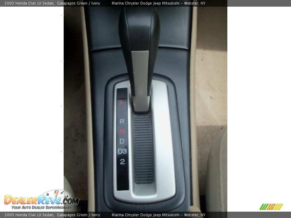 2003 Honda Civic LX Sedan Galapagos Green / Ivory Photo #25