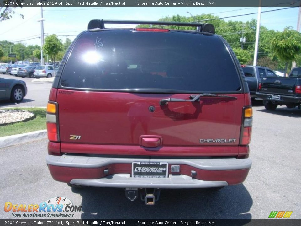 2004 Chevrolet Tahoe Z71 4x4 Sport Red Metallic / Tan/Neutral Photo #5