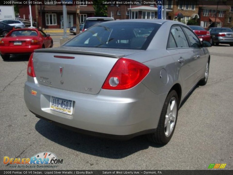 2008 Pontiac G6 V6 Sedan Liquid Silver Metallic / Ebony Black Photo #4
