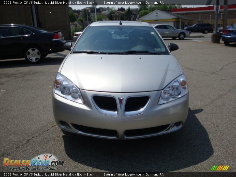 2008 Pontiac G6 V6 Sedan Liquid Silver Metallic / Ebony Black Photo #6