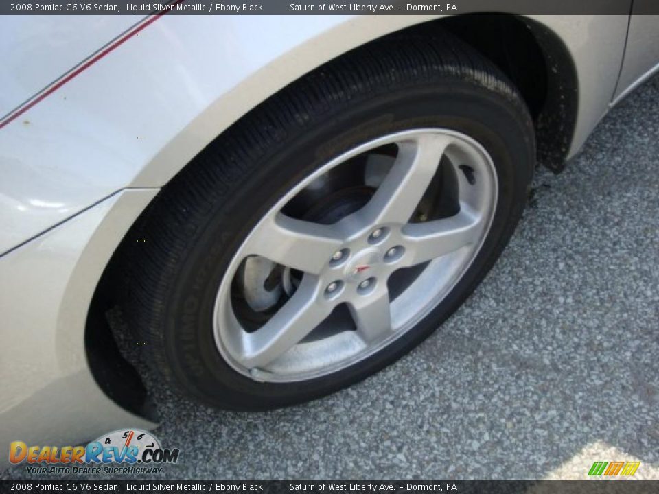 2008 Pontiac G6 V6 Sedan Liquid Silver Metallic / Ebony Black Photo #7