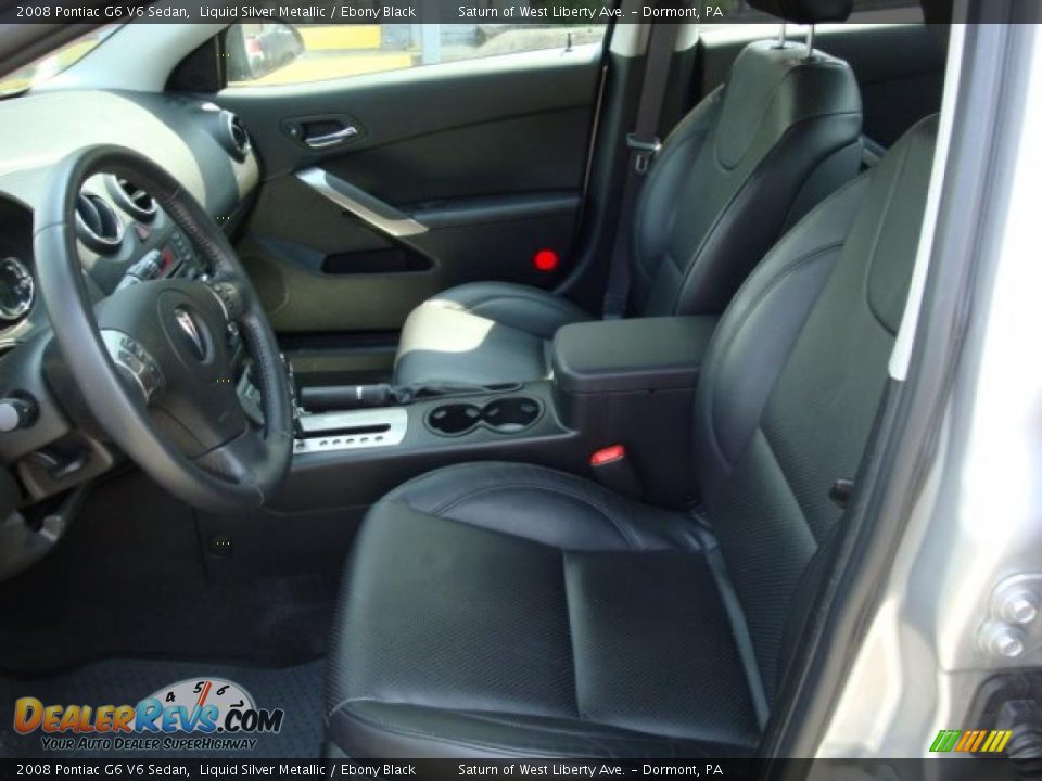 2008 Pontiac G6 V6 Sedan Liquid Silver Metallic / Ebony Black Photo #8