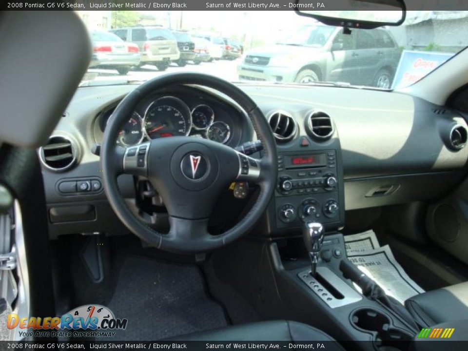 2008 Pontiac G6 V6 Sedan Liquid Silver Metallic / Ebony Black Photo #10