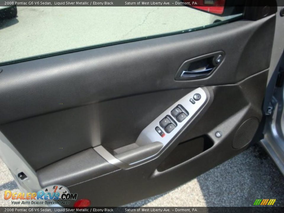 2008 Pontiac G6 V6 Sedan Liquid Silver Metallic / Ebony Black Photo #11