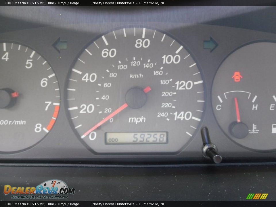 2002 Mazda 626 ES V6 Black Onyx / Beige Photo #13