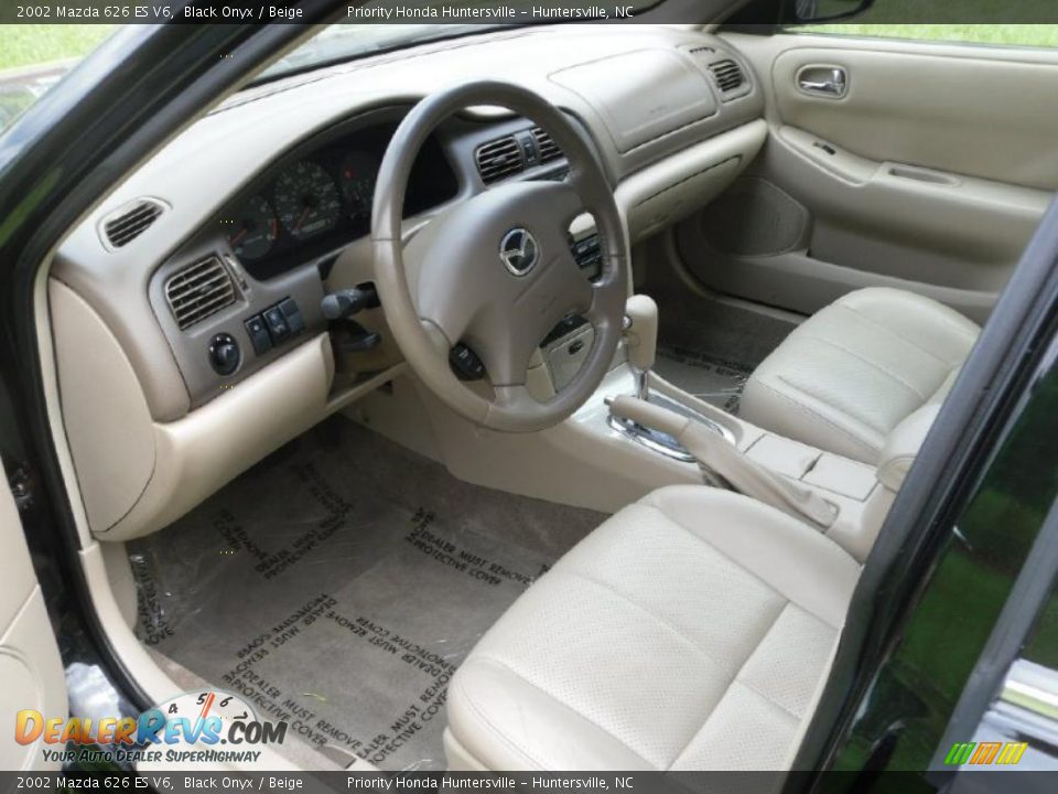 2002 Mazda 626 ES V6 Black Onyx / Beige Photo #24