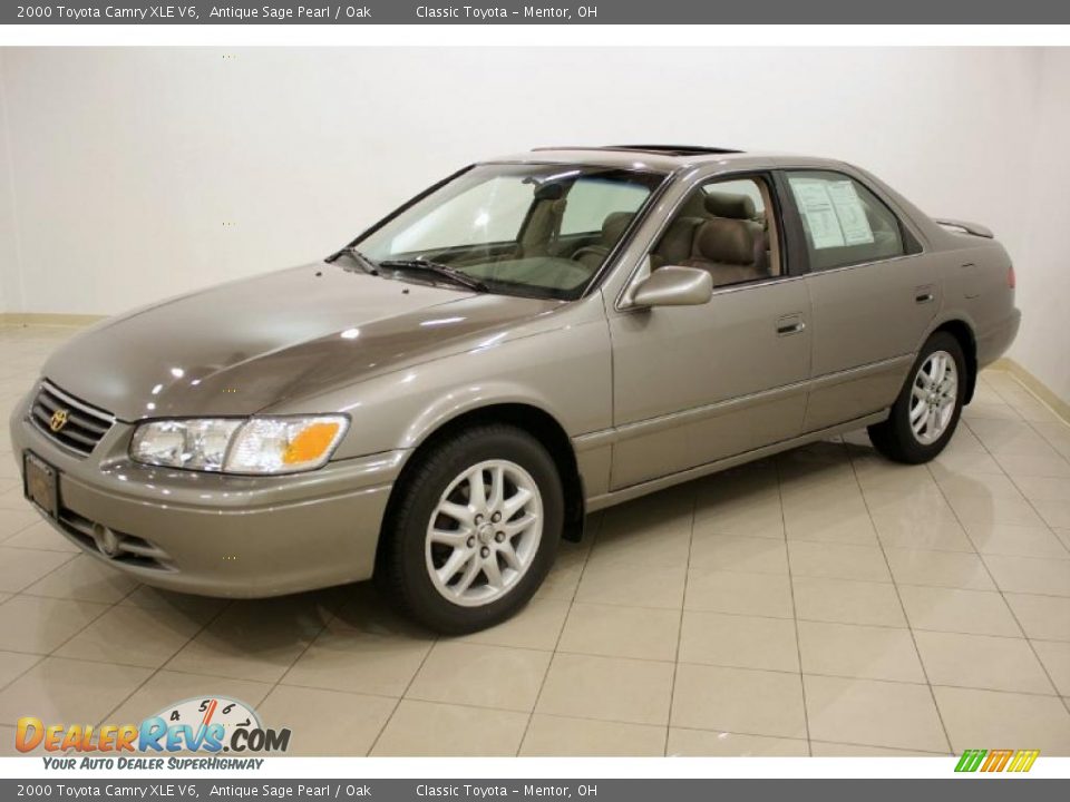 2000 Toyota Camry XLE V6 Antique Sage Pearl / Oak Photo #3