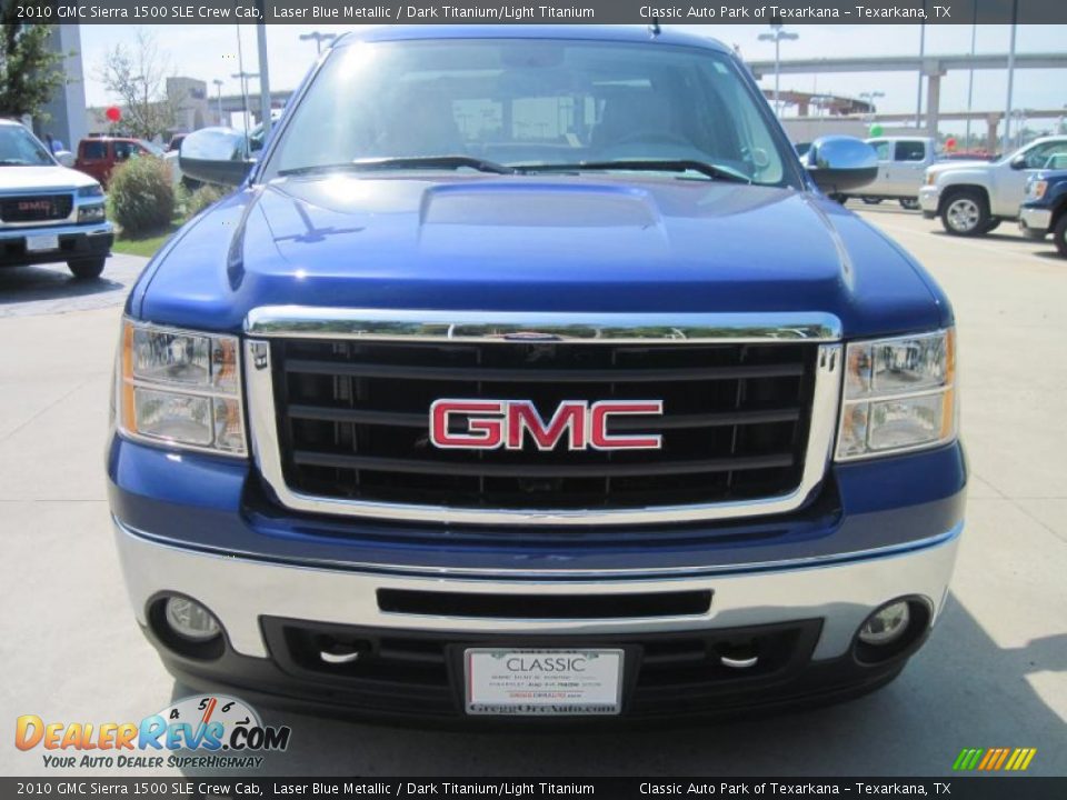 2010 GMC Sierra 1500 SLE Crew Cab Laser Blue Metallic / Dark Titanium/Light Titanium Photo #5