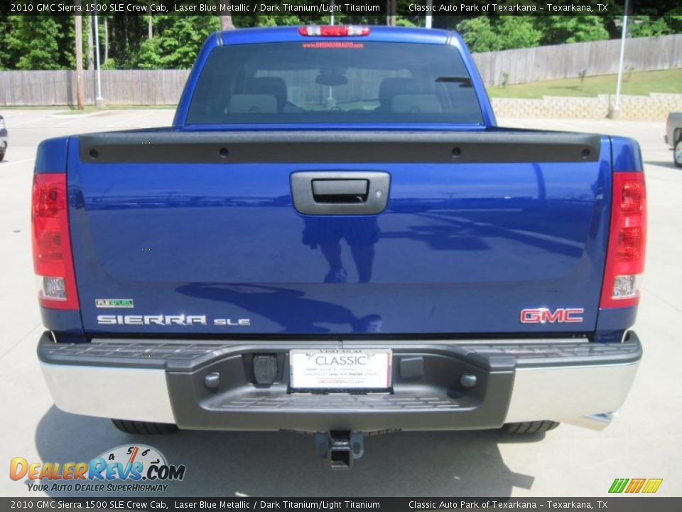 2010 GMC Sierra 1500 SLE Crew Cab Laser Blue Metallic / Dark Titanium/Light Titanium Photo #6