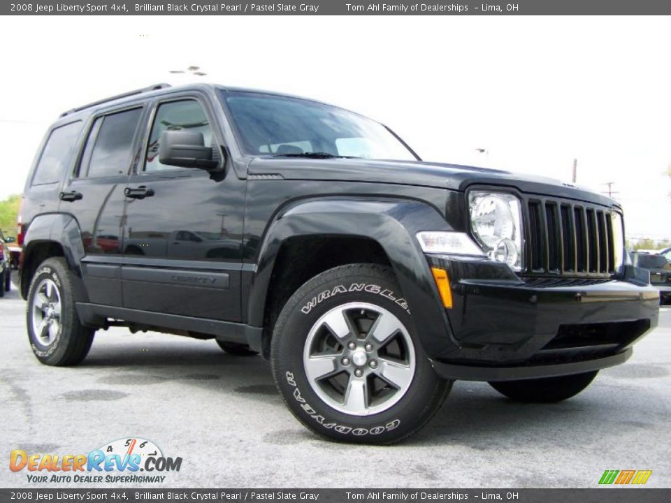 2008 Jeep Liberty Sport 4x4 Brilliant Black Crystal Pearl / Pastel Slate Gray Photo #1