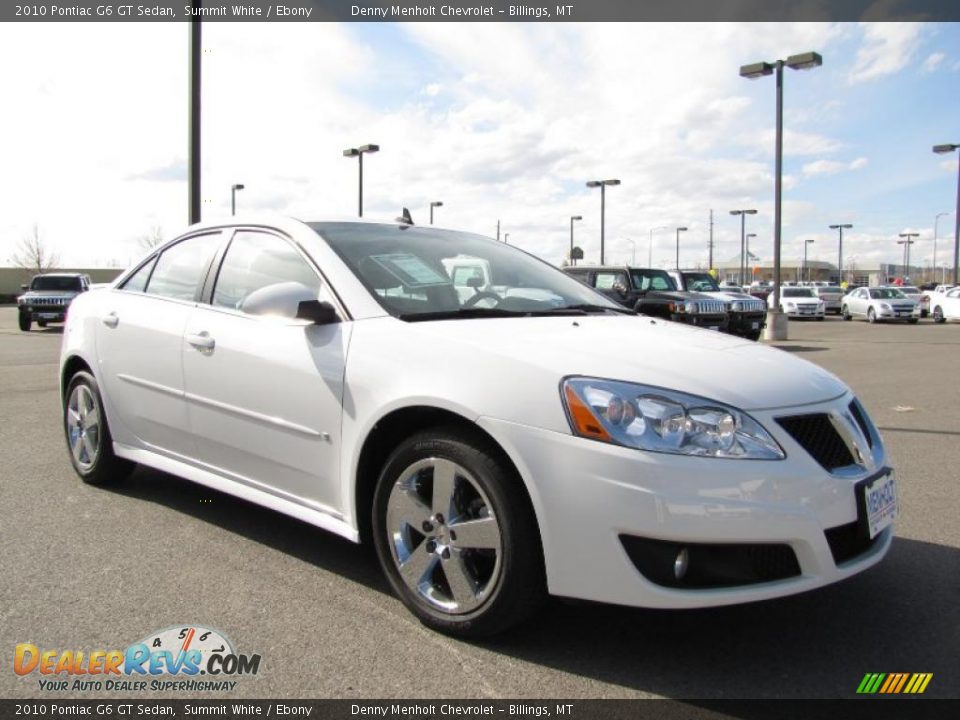 2010 Pontiac G6 GT Sedan Summit White / Ebony Photo #2
